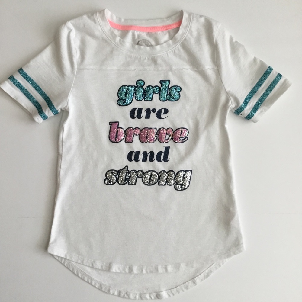 SO Kohl’s Girls Shirt “Girls are Brave and Strong” Size 7/8